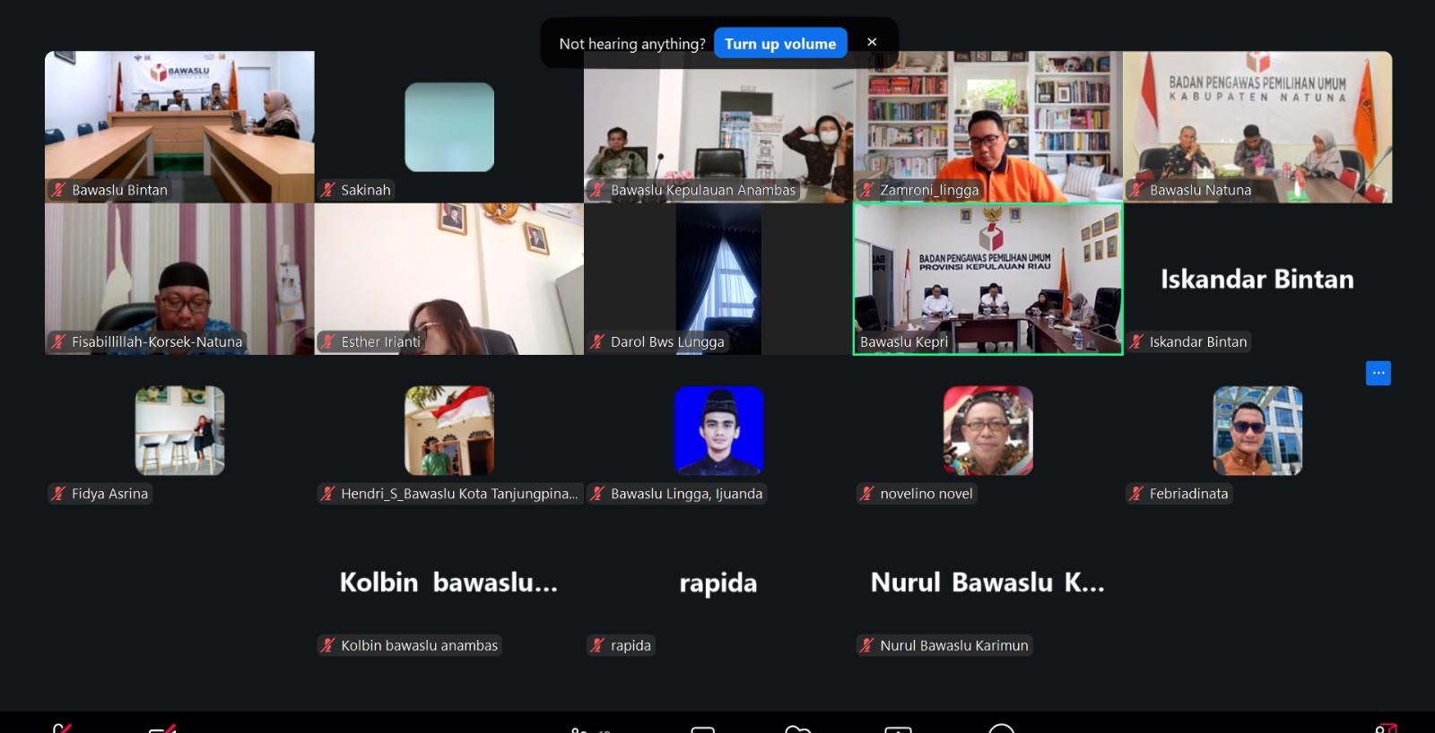  Bawaslu Kabupaten Bintan mengikuti Rapat Koordinasi Evaluasi Pengawasan Bawaslu Provinsi Kepulauan Riau secara hybrid, Kamis, 23 Juli 2026/Foto: Pemberitaan Bawaslu Bintan