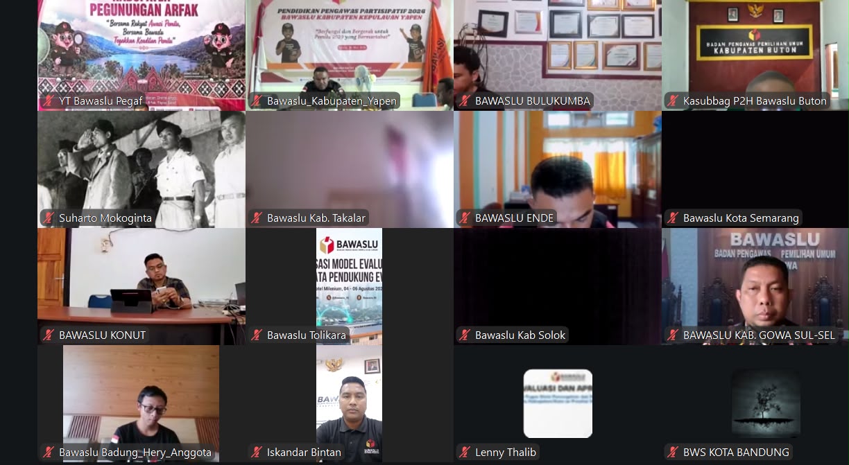 Bawaslu se-Indonesia mengikuti sosialisasi evaluasi dan pengumpulan data IKP 2024 secara daring, Selasa (4/8/2026), untuk memperkuat pemetaan kerawanan pemilu/Foto: Pemberitaan Bawaslu Bintan