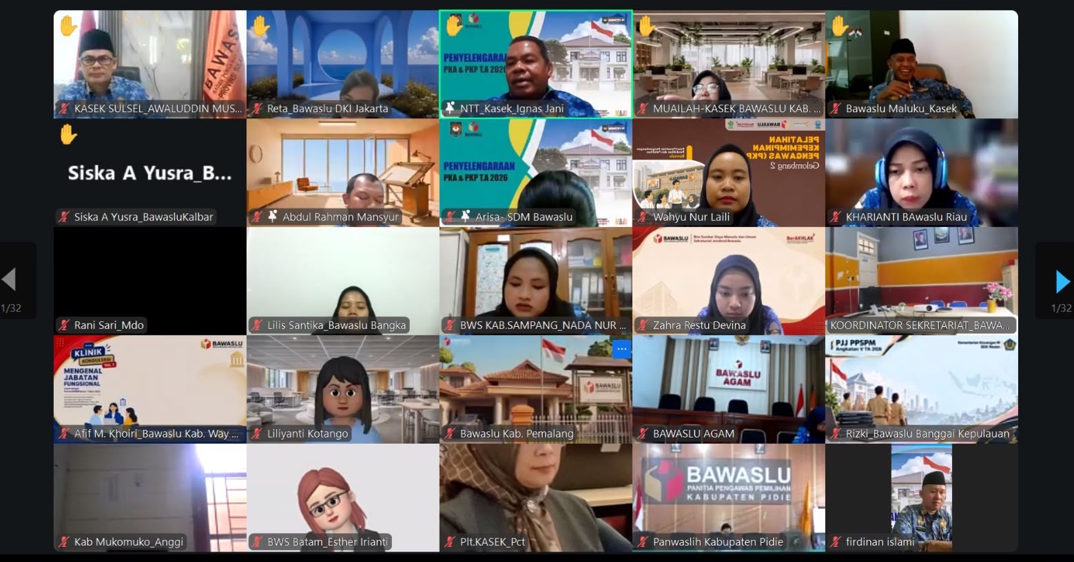 Pelaksana Tugas Kepala Sekretariat Wahyu Nur Laili, saat mengikuti rapat daring percepatan pengisian jabatan fungsional yang digelar Bawaslu RI pada Kamis, (1/10/2026)/Foto:Pemberitaan Bawaslu Bintan
