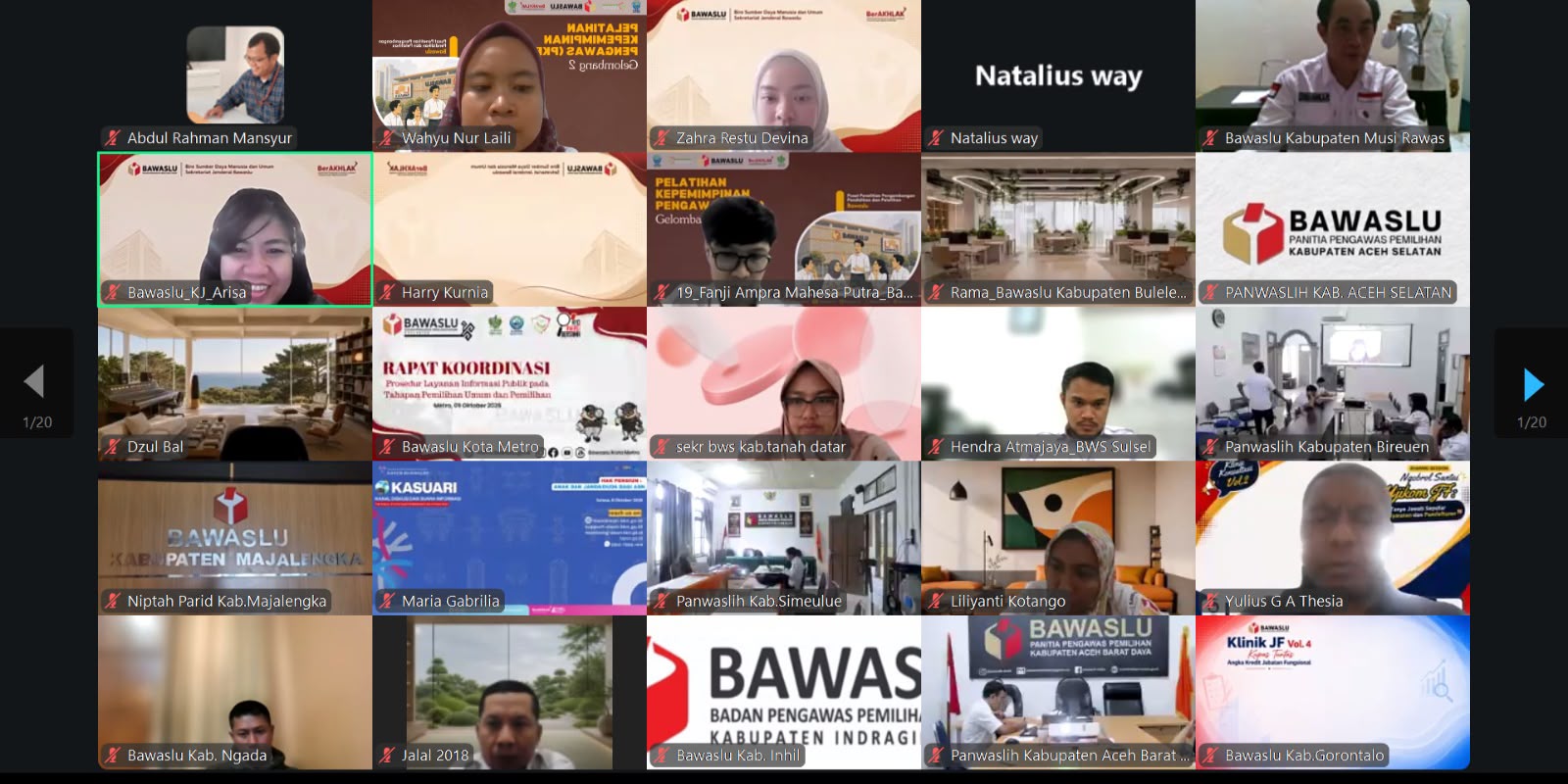Pelaksana Tugas Kepala Sekretariat Bawaslu Bintan, Wahyu Nur Laili, mengikuti Klinik JF Volume 6 secara daring, Rabu (7/10/2026). Kegiatan ini membahas mekanisme ujian dinas dan penyesuaian kenaikan pangkat/Foto:Pemberitaan Bawaslu Bintan