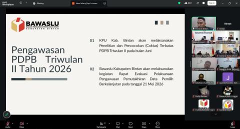  Bawaslu Bintan paparkan agenda pengawasan PDPB dan Pengawas Partisipatif di Rakor HP2H Bawaslu Kepri, Senin (11/5/2026)/Foto: Pemberitaan Bawaslu Bintan