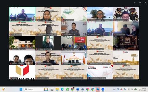 Rapat daring Bawaslu RI bertema Peningkatan Kompetensi Pengelola Data Indeks Kerawanan Pemilu (IKP), 26–28 Oktober 2026. Kegiatan ini diikuti oleh Bawaslu dari berbagai daerah/Foto:Pemberitaan Bawaslu Bintan