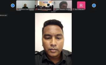 Koordinator Divisi Hukum, Pencegahan, Partisipasi Masyarakat dan Huamas, Iskandar memparkan di Rakor Kepri secara daring, Senin (8/6/2026)/Foto: Pemberitaan Bawaslu Bintan