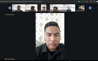 Anggota Bawaslu Bintan, Iskandar, menyampaikan progres pengawasan Juli 2026 dalam Rakor P2H Bawaslu Kepri secara daring, Kamis (6/8/2026)Foto:Pemberitaan Bawaslu Bintan