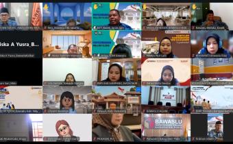 Pelaksana Tugas Kepala Sekretariat Wahyu Nur Laili, saat mengikuti rapat daring percepatan pengisian jabatan fungsional yang digelar Bawaslu RI pada Kamis, (1/10/2026)/Foto:Pemberitaan Bawaslu Bintan